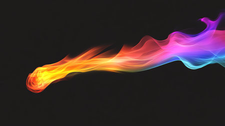 colorful flame, AI generated imageの素材