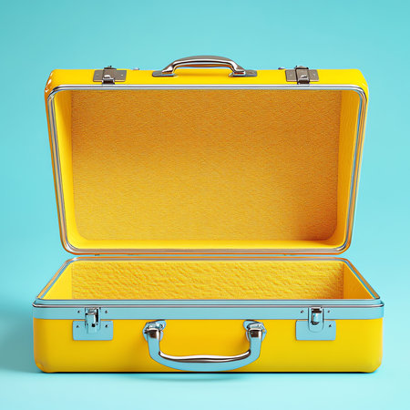 yellow suitcase, AI generated imageの素材