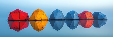 colorful tents, AI generated imageの素材