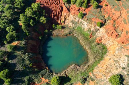 Cava di Bauxite, Puglia, Italyの写真素材