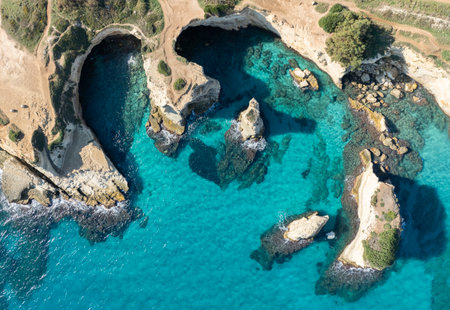 rock formation, Torre Sant'Andrea, Puglia, Italyの写真素材