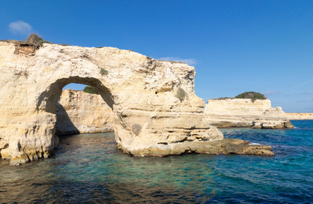 rock formation, Torre Sant'Andrea, Puglia, Italyの写真素材
