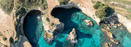 rock formation, Torre Sant'Andrea, Puglia, Italyの写真素材