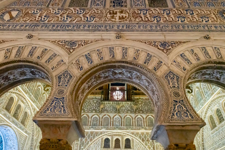 CORDOBA, SPAIN - DECEMBER 24, 2024: Ornamental art in the Mezquita Cathedral in Cordoba, Spain. The cathedral, which was converted into a former Great Mosqueのeditorial素材