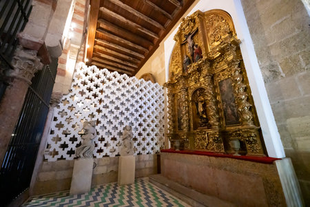 CORDOBA, SPAIN - DECEMBER 24, 2024: Ornamental art in the Mezquita Cathedral in Cordoba, Spain. The cathedral, which was converted into a former Great Mosqueのeditorial素材