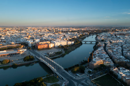 view of Sevilla at the evening, Spainの写真素材