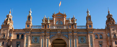 Plaza de Espana, Seville, Spainの写真素材
