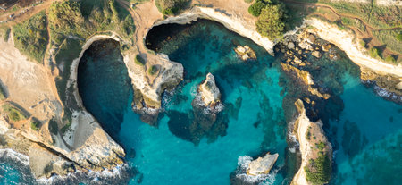 rock formation, Torre Sant'Andrea, Puglia, Italyの写真素材