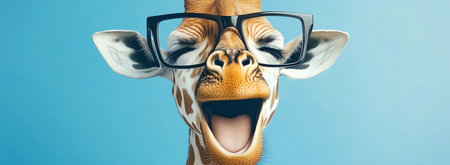laughing giraffe, AI generated imageの素材