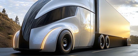 futuristic truck, AI generated imageの素材