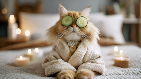 cat spa, AI generated imageの素材
