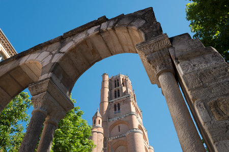 famous Sainte-Cecile cathedral in Albi, France, Europeの写真素材