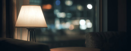 nighttime interior, AI generated imageの素材