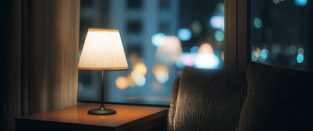 nighttime interior, AI generated imageの素材