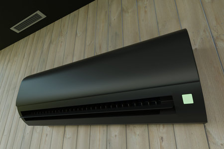 black air conditioner and ventilation closeup 3d