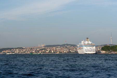 Cruise liner at Port Bosphorus, Istanbul, Turkeyのeditorial素材