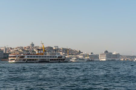 Istanbul, Bosphorus strait. Between two continentsのeditorial素材