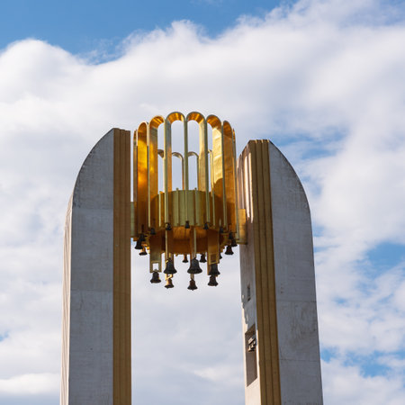 The Belfry Arch is a structure with a carillon, located on Krestovsky Island in Saint Petersburg. High quality photoの写真素材