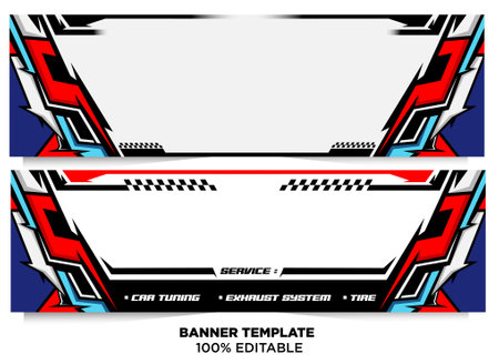 This is 2 design wide banner with racing style , full vector and easy to costumizeのイラスト素材