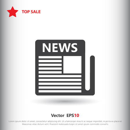 Newspaper sign icon, vector illustration. Newspaper, news symbol. Flat icon. Flat design style for web and mobile.のイラスト素材