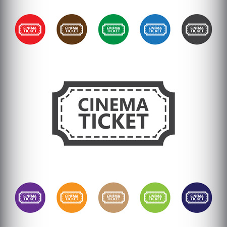 Cinema ticket sign icon, vector illustration. Cinema ticket symbol. Flat icon. Flat design style for web and mobile.のイラスト素材