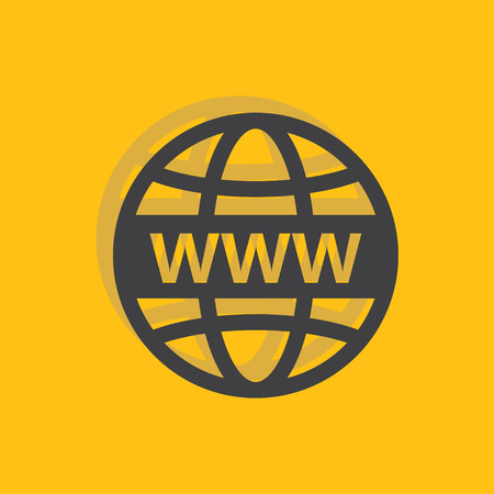 Internet sign icon, vector illustration. Www web world wide web symbol. Flat icon. Flat design style for web and mobile.のイラスト素材