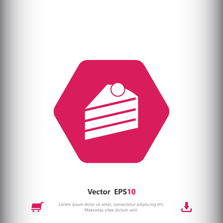 Piece of cake sign icon, vector illustration. Piece of cake symbol. Flat icon. Flat design style for web and mobile.のイラスト素材