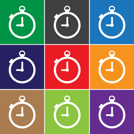 Stopwatch sign icon, vector illustration. Stopwatch symbol. Flat icon. Flat design style for web and mobile.のイラスト素材