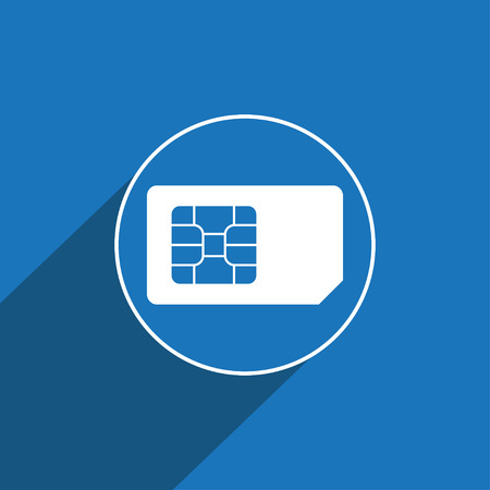 Sim card sign icon, vector illustration. Sim card symbol. Flat icon. Flat design style for web and mobile.のイラスト素材