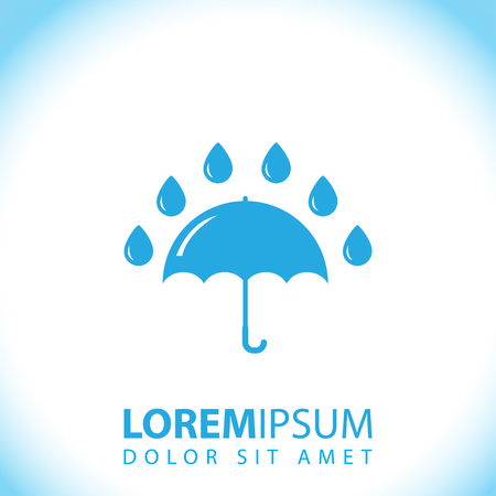 Umbrella rain sign icon, vector illustration. Umbrella rainy weather symbol. Flat icon. Flat design style for web and mobile.のイラスト素材