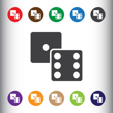 Dice sign icon, vector illustration. Dice symbol. Flat icon. Flat design style for web and mobile.のイラスト素材