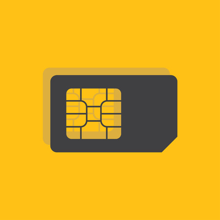 Sim card sign icon, vector illustration. Sim card symbol. Flat icon. Flat design style for web and mobile.のイラスト素材