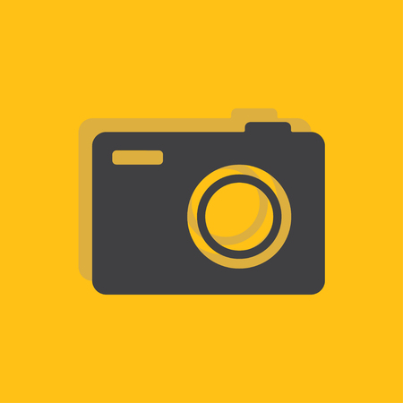 Photo camera sign icon, vector illustration. Photo camera symbol. Flat icon. Flat design style for web and mobile.のイラスト素材