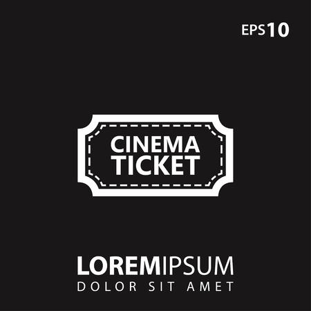 Cinema ticket sign icon, vector illustration. Cinema ticket symbol. Flat icon. Flat design style for web and mobile.のイラスト素材