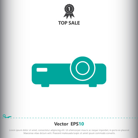 Projector sign icon, vector illustration. Projector symbol. Flat icon. Flat design style for web and mobile.のイラスト素材