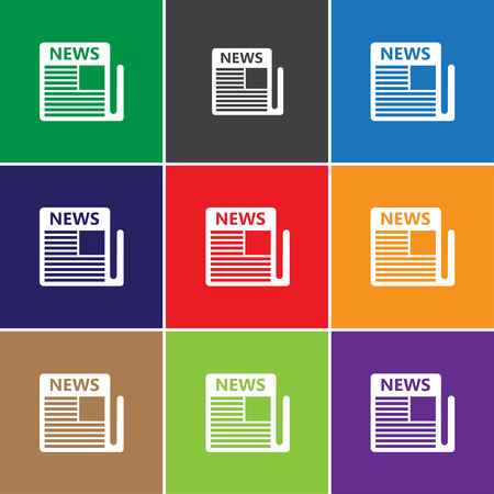 Newspaper sign icon, vector illustration. Newspaper, news symbol. Flat icon. Flat design style for web and mobile.のイラスト素材
