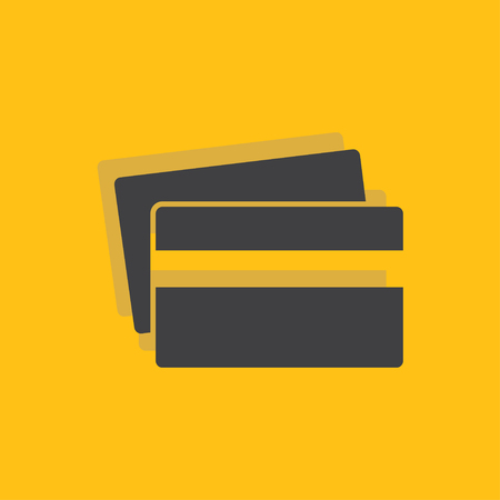 Bank cards sign icon, vector illustration. Bank cards symbol. Flat icon. Flat design style for web and mobile.のイラスト素材