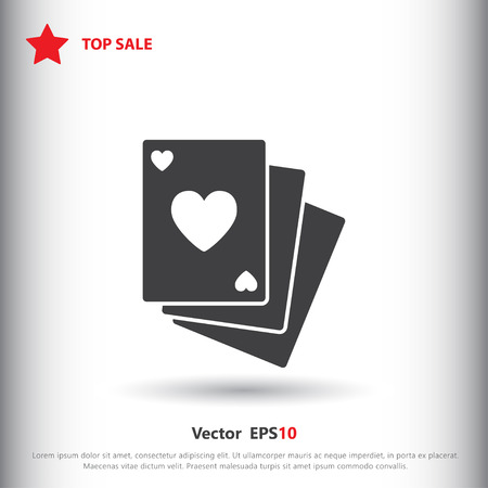 Poker cards sign icon, vector illustration. Poker cards symbol. Flat icon. Flat design style for web and mobile.のイラスト素材