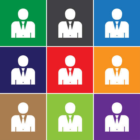 Man in suit sign icon, vector illustration. Businessman symbol. Flat icon. Flat design style for web and mobile.のイラスト素材