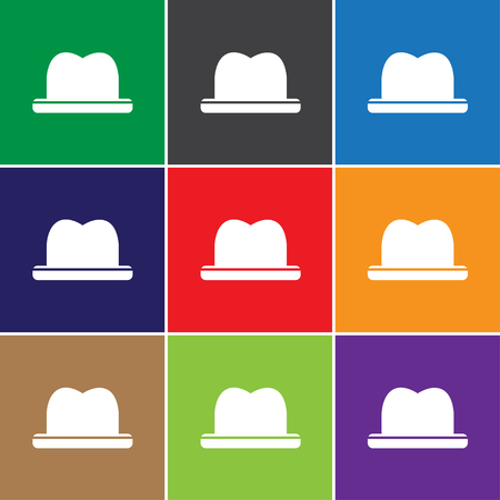 Man hat sign icon, vector illustration. Man hat cap symbol. Flat icon. Flat design style for web and mobile.のイラスト素材