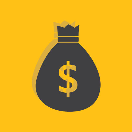 Money bag sign icon, vector illustration.Dollar symbol. Flat icon. Flat design style for web and mobile.のイラスト素材