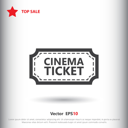 Cinema ticket sign icon, vector illustration. Cinema ticket symbol. Flat icon. Flat design style for web and mobile.のイラスト素材