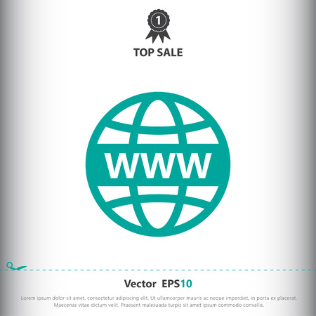 Internet sign icon, vector illustration. Www web world wide web symbol. Flat icon. Flat design style for web and mobile.のイラスト素材