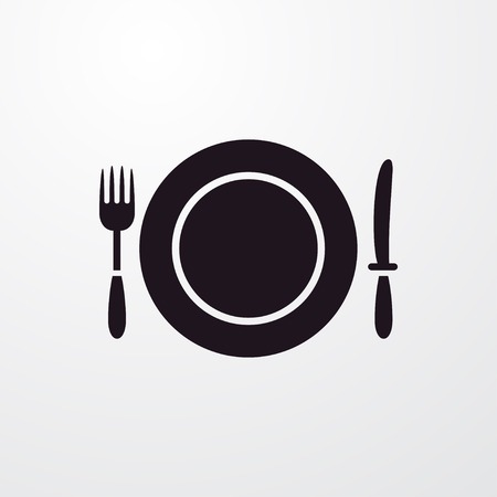 plate fork knife icon illustration isolated vector sign symbolのイラスト素材