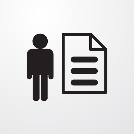 man and document icon illustration isolated vector sign symbolのイラスト素材