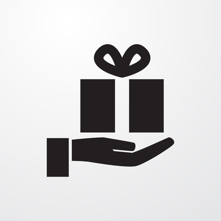gift on hand icon illustration isolated vector sign symbolのイラスト素材