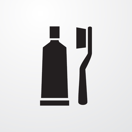 toothbrush and toothpaste icon illustration isolated sign symbolのイラスト素材