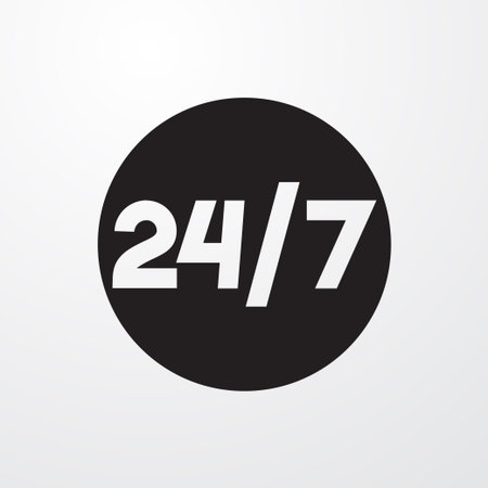 24/7 icon illustration isolated sign symbol