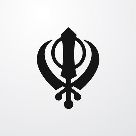 khanda icon illustration isolated sign symbolのイラスト素材