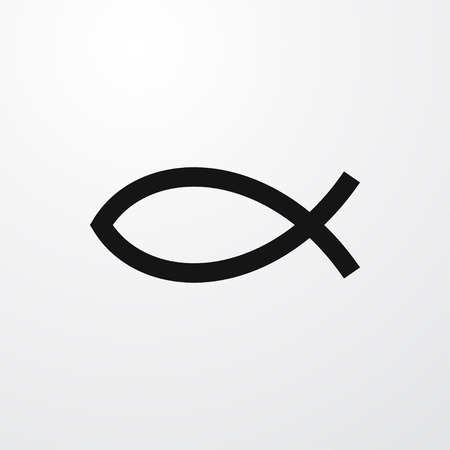 christian fish icon illustration isolated sign symbolのイラスト素材
